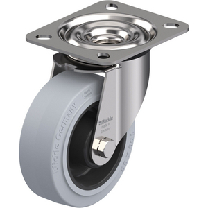 ROULETTE PIVOT. 150KG D.100MM IN BAND.CAOUT 38MM MOY R.INOX