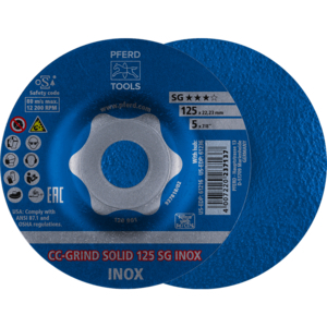 PFERD CC GRIND® SOLID grinding disc CC GRIND SOLID 125 SG INOX