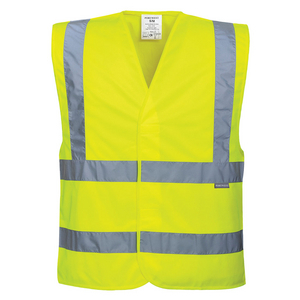 GILET DUE BANDER ORIZZONTALI E VERICALI HI-VIS YELLOW C470YER # L/XL