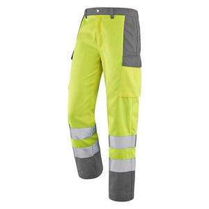 PANTALON FLUO BASE XP JAUNE FLUO / GRIS ACIER TAILLE 5