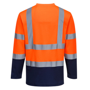 PORTWEST T-SHIRT LM RIS S280 HI-VIS ORANJE/MARINE MT 3XL
