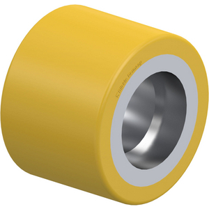 GALET POLYU 440KG D. 82MM 60MM TUBE ACIER SANS ROULEMENTS