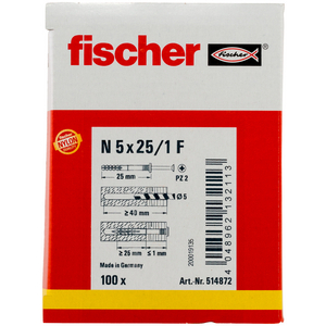 CHEVILLE CLOU NF 5X25/1 UE=100(BOITE) / PRIX DU CENT