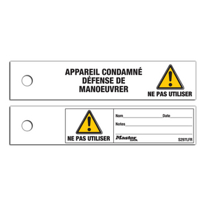 ETIQUETTE DRAPEAUX POUR CADENAS DE CONSIGNATION (PACK DE 100)