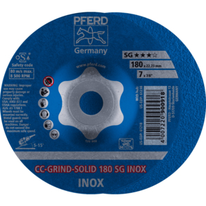 PFERD CC GRIND® SOLID grinding disc CC GRIND SOLID 180 SG INOX