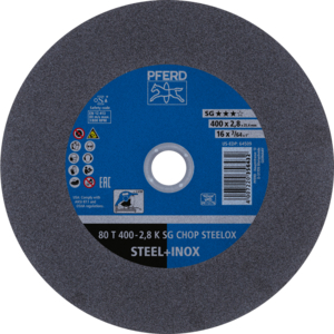 PFERD DOORSLIJPSCHIJF 80T400-2,8A36KSGCHOP-INOX25, VLAK