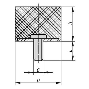 KIPP RUBBERDEMPER TYPE D M6X18 D=20 H=8 RVS K1318.02000855