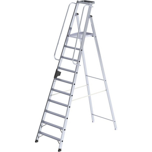 3210031730 Stufen-Stehleiter alu 10 Stufen mit Plattform