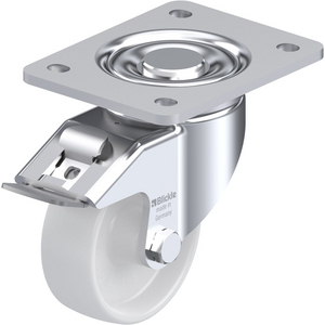ROULETTE PIVOT. 280KG D.100MM AC BAND.POLYA 37MM MOY LISSE+FR