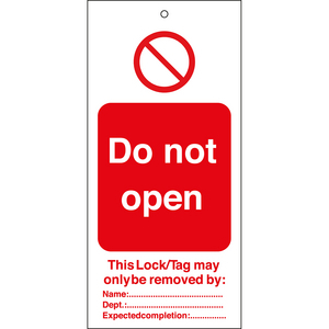 TAGOUT: CARTELLINI DI AVVERTENZE 265550 DO NOT OPEN 75X160MM TAGS