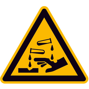 3110029995 Warnschild Alu 200 mm vor ätzenden Stoff
