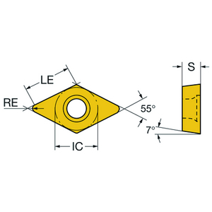 PLAQUETTE TOURNAGE TMAX U DCMT 11 T3 08-UM 1125