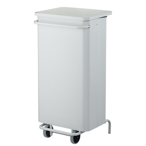 POUBELLE MOBILE A PEDALE 110L COLLECROULE CARENE BLANC