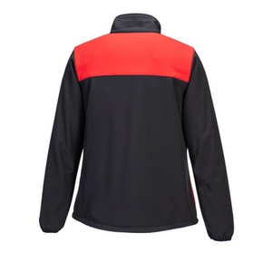 PORTWEST SOFTSHELL DAMES PW2 ZWART/ROOD MT XXL