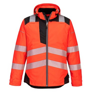 PORTWEST WINTERJACK PW3 T400 HI-VIS ROOD/ZWART MT XXL
