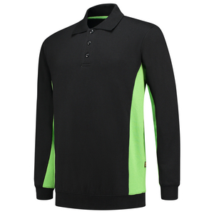 TRICORP POLOSWEATER 302003 ZWART/LIME MT 5XL