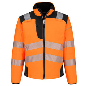 PORTWEST SOFTSHELL JACK PW3 T402 HI-VIS ORANJE/ZWART MT XXL