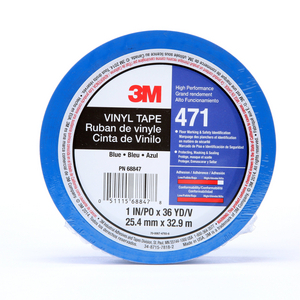 RUBAN ADHESIF VINYLE 471 BLEU 25,4 MMX33M (PAR 12)