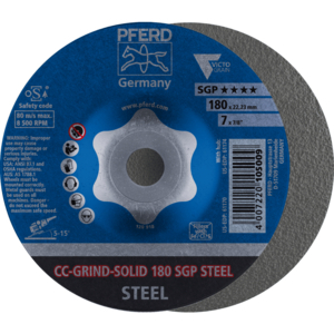 PFERD SCHUUR- AFBRAAMSCHIJF GRIND SOLID 180 SGP STEEL