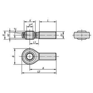 KIPP SCHARNIERKOP VERZINKT 12240-1 M12X1,75 RECHTS K2079.12