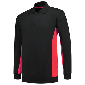 TRICORP POLOSWEATER 302003 ZWART/ROOD MT 4XL