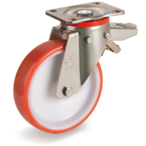 RUOTA 60 150X45 POLIURETANO NUCLEO POLIAMMIDE 6 SUPP. ROTANTE PIASTRA P FRENO POSTERIORE 608251