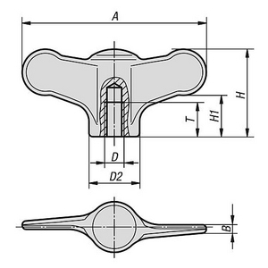 FLÜGELGRIFF M4, A=38 EDELSTAHL