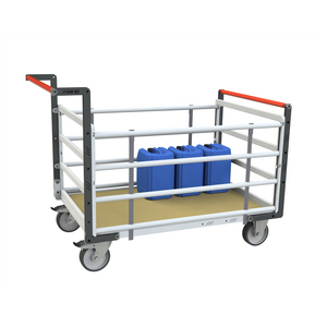 CHARIOT MODULAIRE TUBE 2 DOSSIERS + 2 RIDELLES, PLATEAU