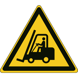 SEGNALETICA DI SICUREZZA ISO â ATTENZIONE CARRELLI ELEVATORI E ALTRI VEICOLI INDUSTRIALE 828395 PIC W014-TRI 100-PP-CRD/1