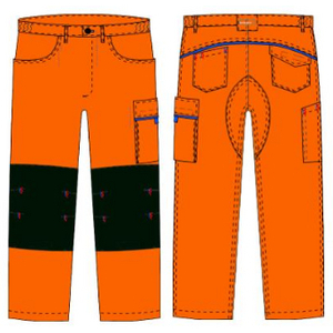 PANTALON WORKPLUS HOMME ORANGE 65/35 COT/POLY T40