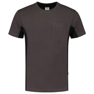 TRICORP T-SHIRT BORSTZAK 102002 DONKER GRIJS/ZWART MT 7XL
