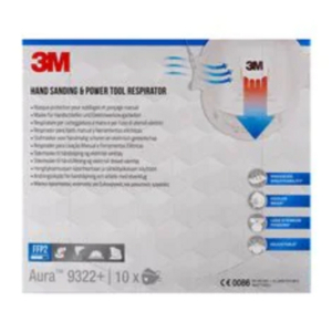 3M STOFMASKER AURA 9322+ FFP2 VENTIEL (PK=10ST)
