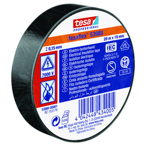 53988-00001-00 Tesaflex Isolierband IEC 19mm x 20m schwarz