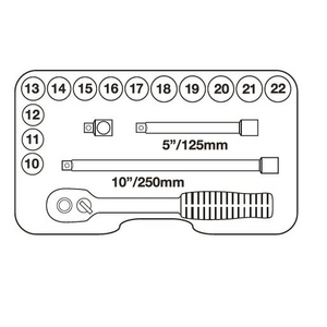 SET DI CRICCHETTO E BOCCOLE DI SERRAGGIO 1/2'' - 17 ELEMENTI 6868837