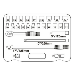SET DI CRICCHETTO E BOCCOLE DI SERRAGGIO 1/2'' - 27 ELEMENTI 6868838