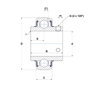 ROULEMENT PALIER UC207G2T20 SNR