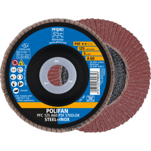 PFERD POLIFAN® flap disc PFC 125 A 60 PSF/22,23