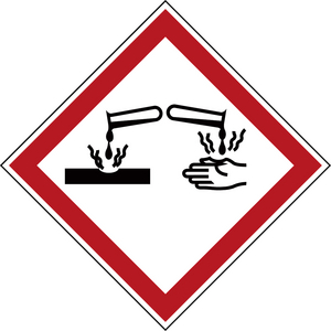 BRADY GHS SYMBOOL CORROSIVE 1808 - 100 X 100 MM (KRT A 4 ST)