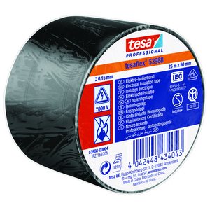 RUBAN PVC ELECTRICIEN NOIR 53988 25 M X 50 MM