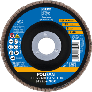PFERD POLIFAN® flap disc PFC 125 A 60 PSF/22,23