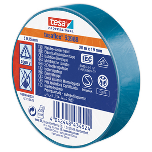 53988-00031-00 Tesaflex Isolierband IEC 19mm x 20m blau