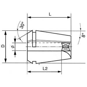 9317750001 Spannzange m. Vierk. ER20-3,5x2,7 Fortis