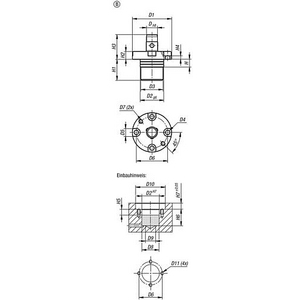K1219.212 Positionierzylinder Pneumatisch D1=40 D=12 Form:B vern D2=24
