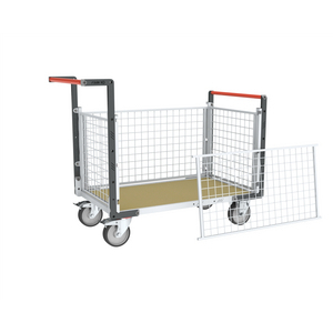 CHARIOT MODULAIRE GRILLAGE 2 DOSSIERS + 2 RIDELLES, PLATEAU
