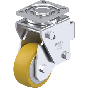 ROULETTE PIVOT. 350KG D.100MM AC BAND.POLYU 40MM MOY BILLE
