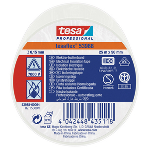 TESAFLEX ISOLATIETAPE 53988 25MTR X 50MM WIT