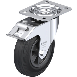 ROULETTE PIVOT. 100KG D.125MM AC BAND.CAOUT 37,5MM MOY LISSE+FR