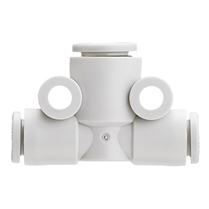 KQ2T, One-touch Fitting White Color - Different Diameter Tee (A>B)