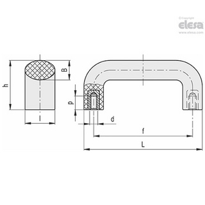 36601 - MANIGLIA A PONTE DUROPLASTO M.243/140