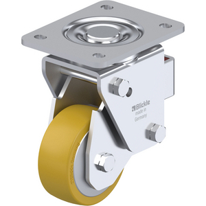 ROULETTE PIVOT. 350KG D.100MM AC BAND.POLYU 40MM MOY BILLE